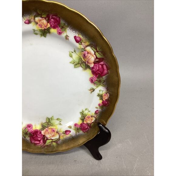Royal Chelsea ‘Golden Rose’ Plate - Bone China - 8”D - Made In England - Picture 5 of 6
